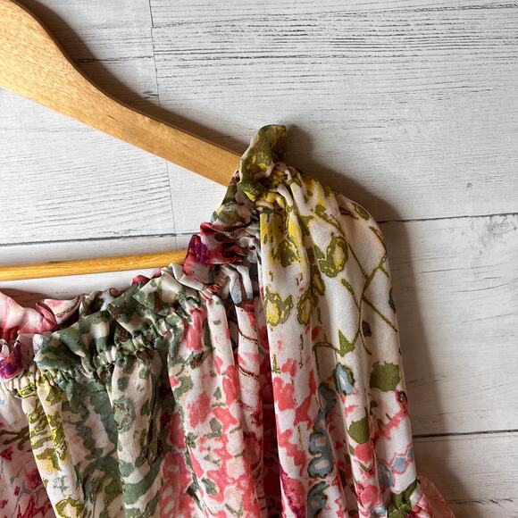 Live 4 Truth Blouse Womens SZ Small Bohemian Colorful Floral Long Flowy Sleeves - Picture 5 of 14